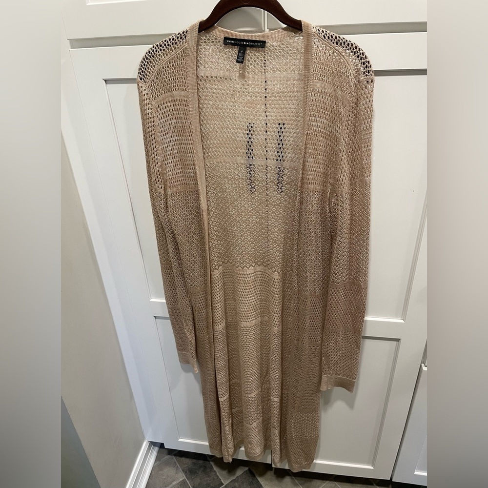 White House Black Market Gold Duster Womens Small
